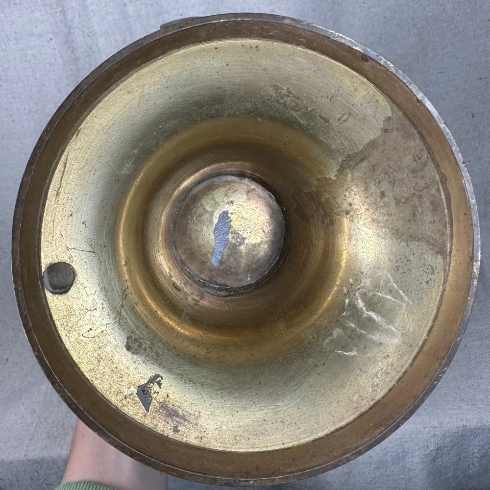 Vintage Brass Bow and Garland Urn Vase Footed Planter with Handles Patina‎